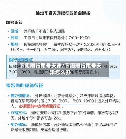 下周限行尾号天津/下周限行尾号天津怎么办